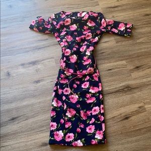 Floral, belted Mikarose dress